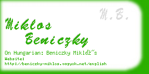 miklos beniczky business card